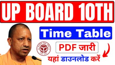 UP Board 10th Time Table 2025