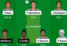 India Women Vs West Indies Women Dream 11 Team